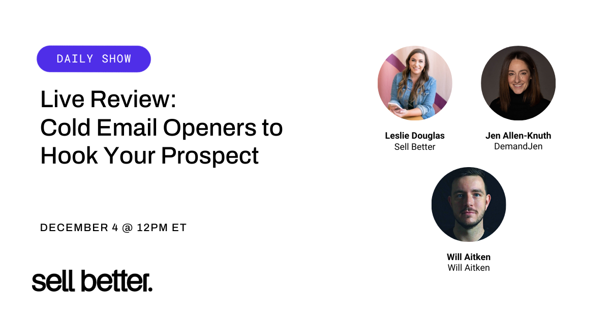Live Review Cold Email Openers to Hook Your Prospect